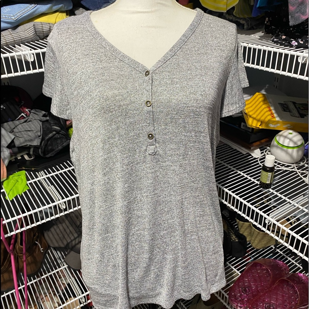 Gray Ana top with flutter sleeves. Never worn.